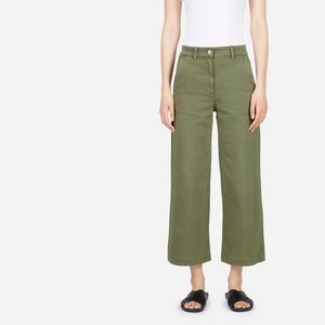 NWT⭐️ Everlane wide leg crop pant in surplus green